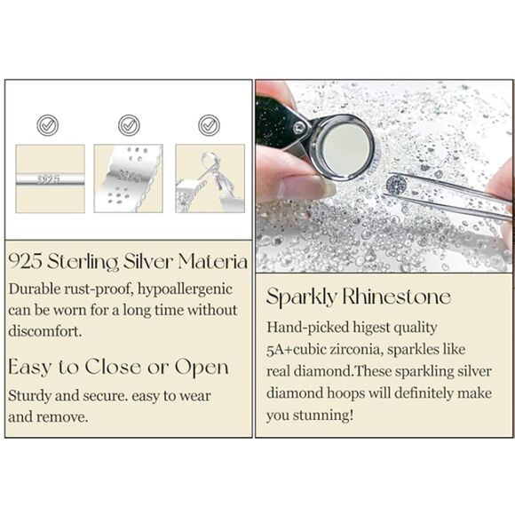 Elegant Silver Hoop Earrings - Picture 6 of 11